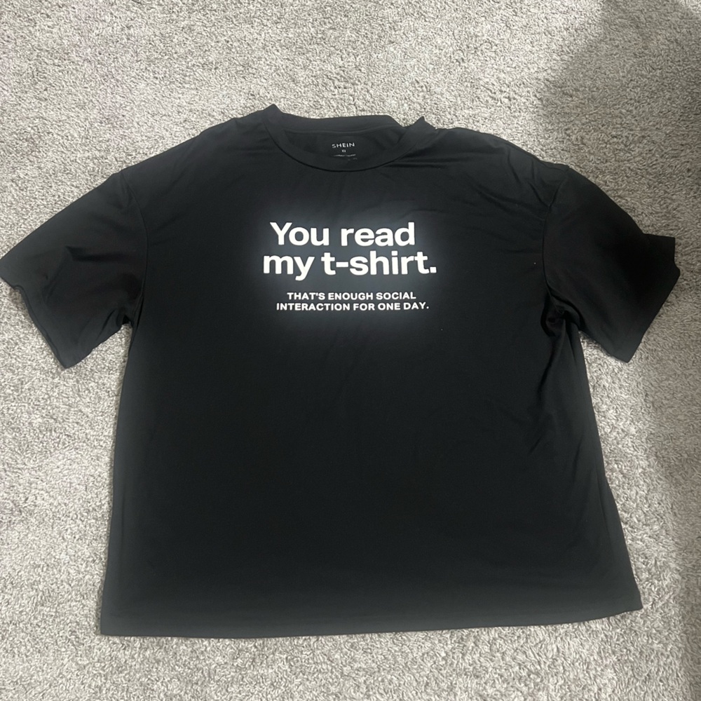 SHEIN Black Graphic T-Shirt